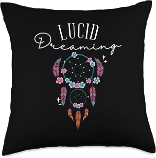 Lucid Dreaming Dreamcatcher Lucid Dreamer Gift Dreaming | Spiritual Dreamcatcher | Lucid Dreamer Throw Pillow, 18x18, Multicolor