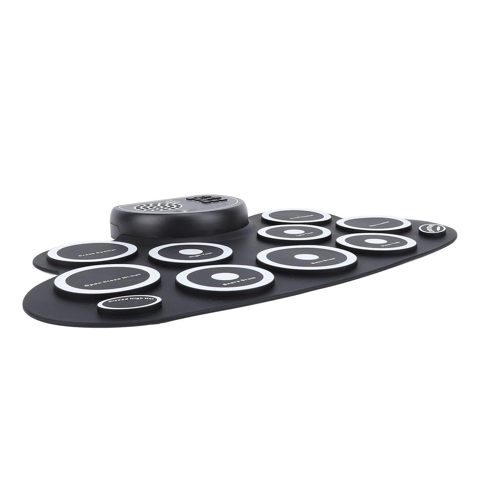 Set de pads electrónicos para batería enrollables, kit de batería eléctrica recargable con altavoz integrado, tambor de práctica de silicona con doble pedal para principiantes y