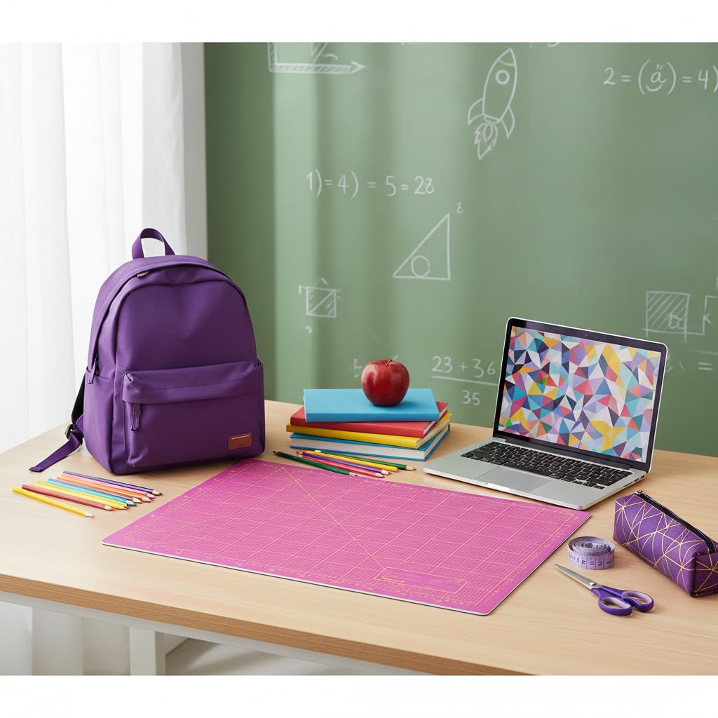 Victor tapis de découpe A1 violet rose 60 x 90 cm 3 plis auto-cicatrisant – support de découpe professionnel pour bricolage et couture, sous-main de bureau