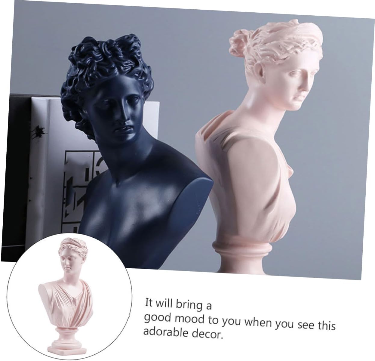 ERINGOGO 1piece Decorative Bust Statue Elegant Resin Craft for Home Desktop Decor Nordic Style Sculpture for Living Room Bedroom and Office Decoration Unique for Holidays and Special