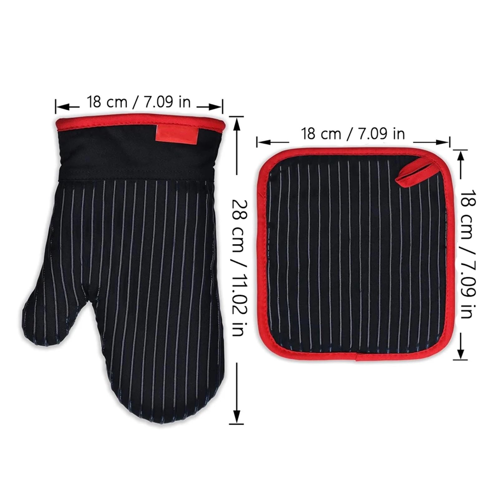 Guanti da forno in cotone Set guanti antiscivolo in silicone Comodo guanto riscaldato con fodera in spugna resistente al calore(4 PCS)