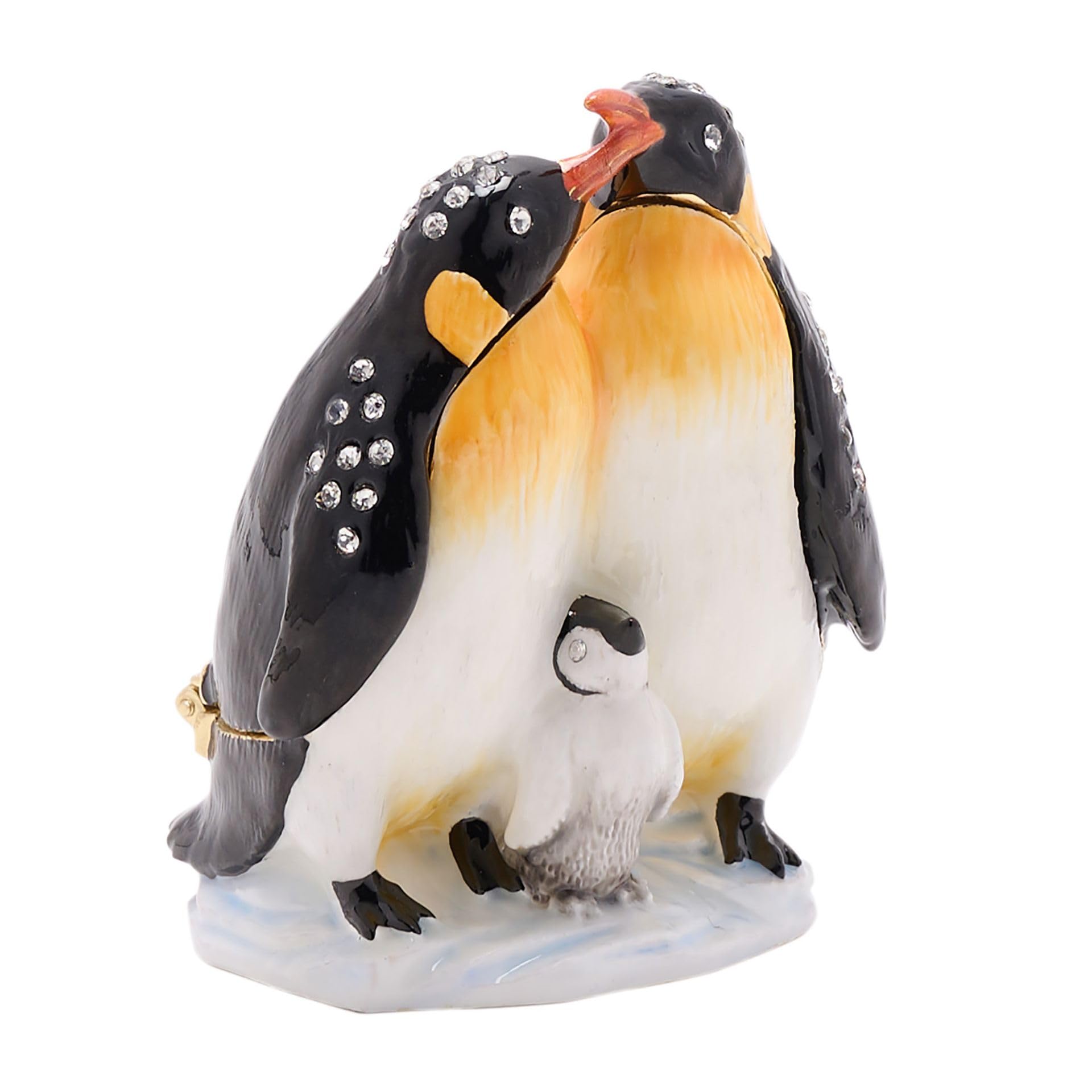 Widdop Stratton Trinket Box by Treasured Trinkets, Penguin Family Design, Jewellery Storage Organiser Ornament - Image 2