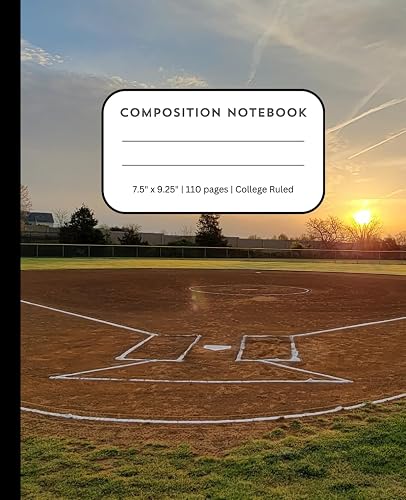 Softball Composition Notebook: Back to School, Journal, Gift for Girl, Tween, Teen | Image of Softball Field | College Ruled | 110 pages | 7.5 x 9.25