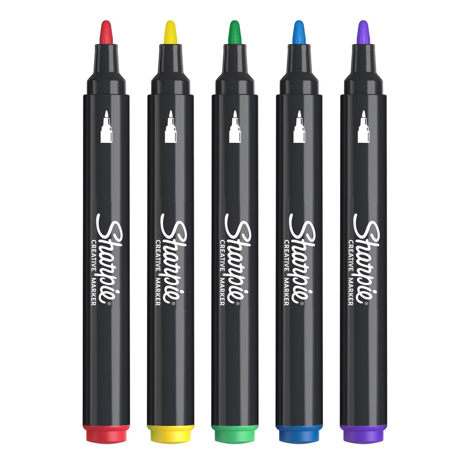 Sharpie Creative Markers - 5 Pack Water-Based Brush Tip Acrylic Paint Markers