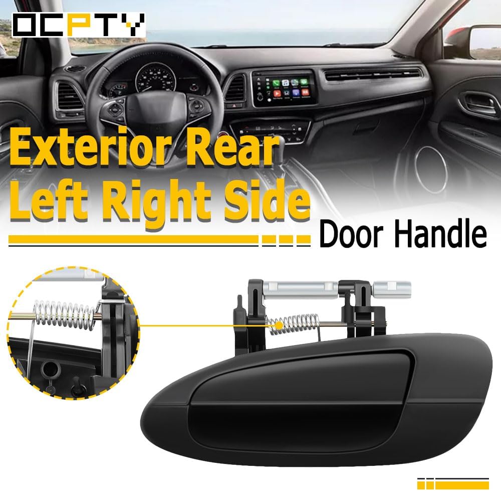 OCPTY Door Handles Exterior Rear Driver Passenger Side Replacement fit 2002-2006 for Nissan for Altima Outside Door Handles Black(2pcs)