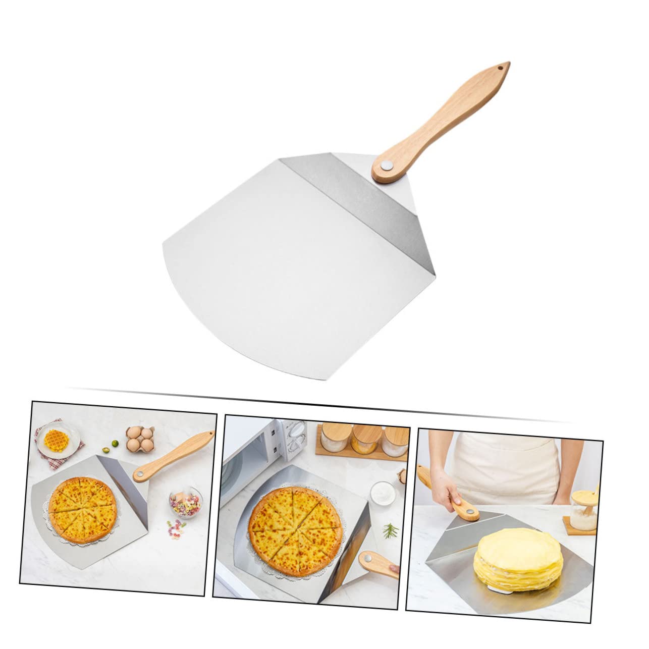 Hemobllo Spatule Pliable pour Pizza et Gâteau Inox avec Manche Accessoire de Cuisine Polyvalent pour Restaurants et