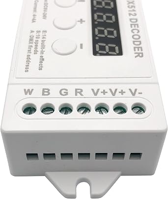 GIDEALED 4 Channel DMX Decoder with RDM Digital Display,DMX512 Dimmer Driver PWM RGBW LED Controller for RGBW LED Strip Light LED Module Light Input 9V-24VDC