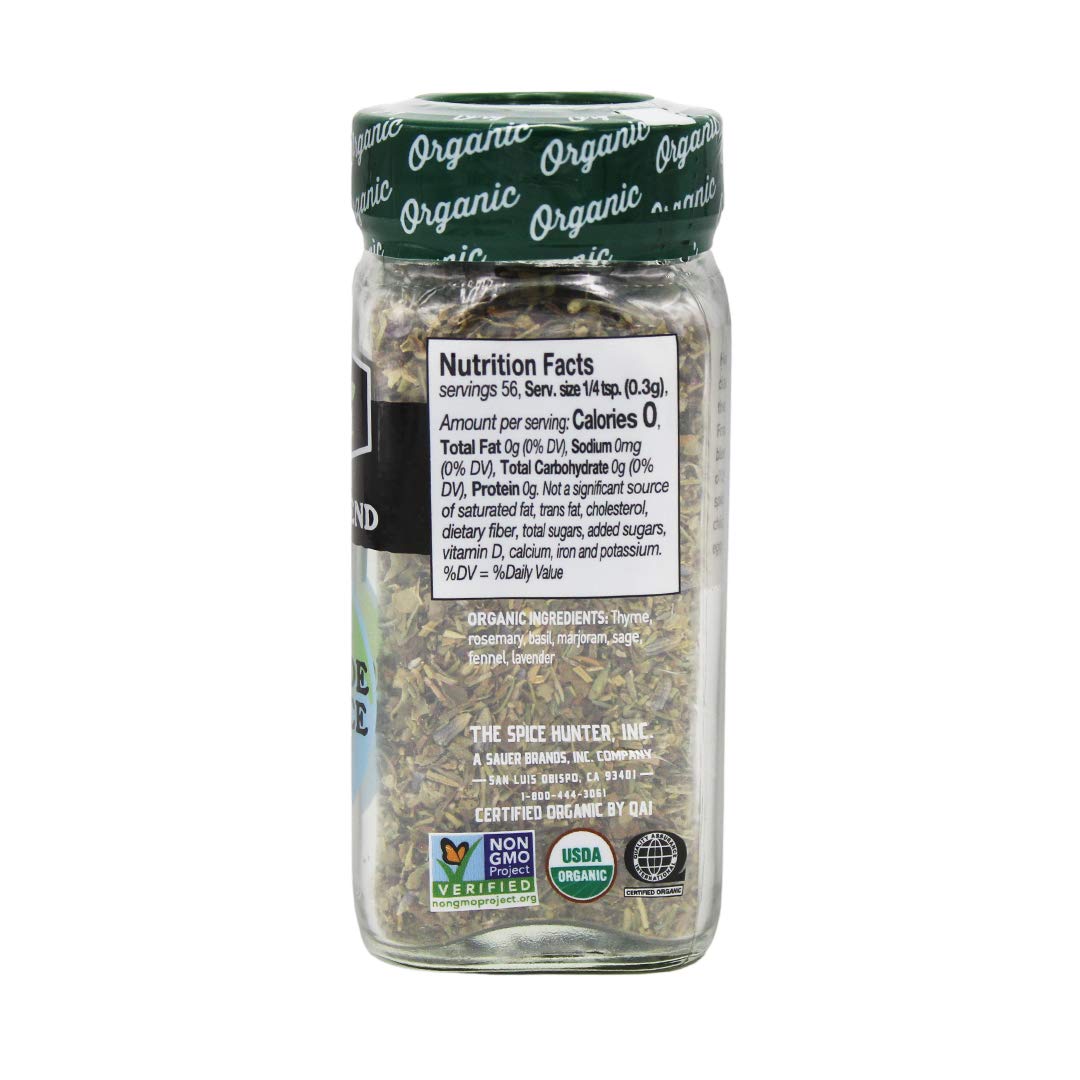 The Spice Hunter Herbes De Provence, Organic, 0.6-Ounce Jars (Pack of 6)