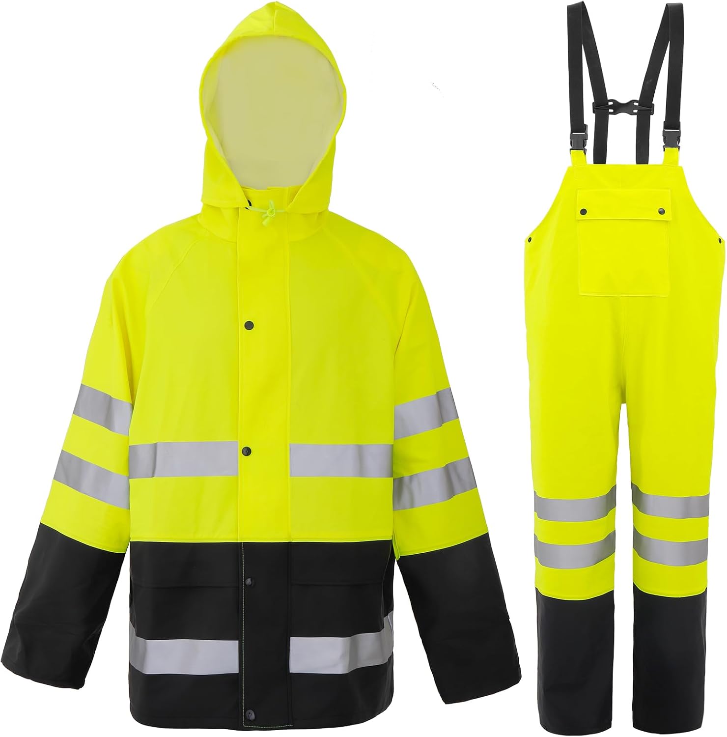 VUVEA Rain Suit For Men & Women Waterproof Heavy Duty Rain Gear Reflective Jacket for Fishing Outdoor Work Raincoats