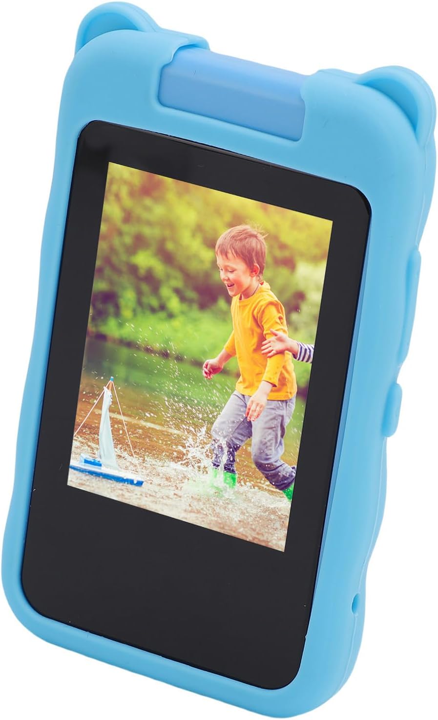 Jiawu Smart Phone Toy 48MP 1080P Rotating Camera Music Player for Kids, Touch Screen Learning Phone Toy with Silicone Cover