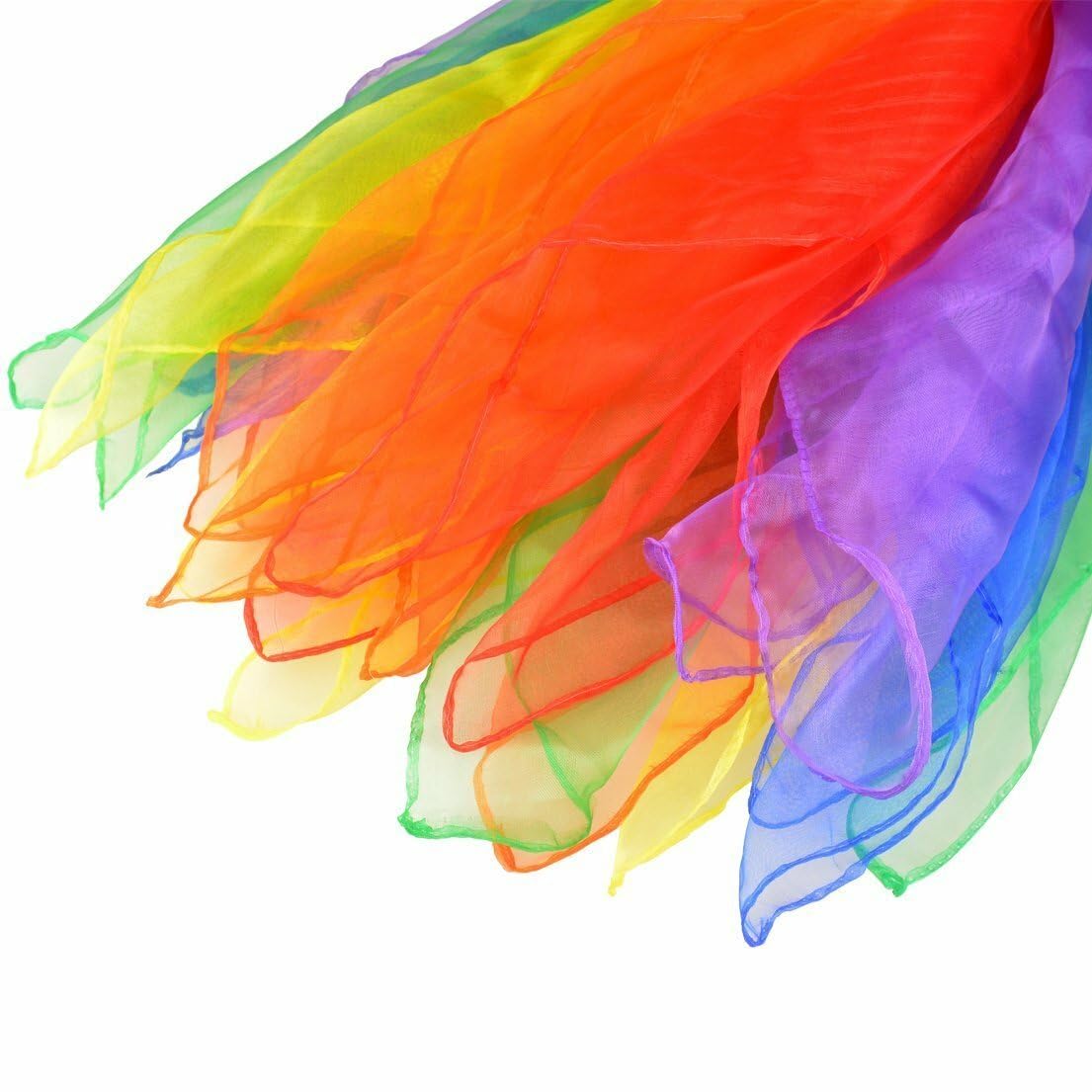 WnewTools 20PCS Silk Scarf Light and Breathable Children's Silk Scarf Dance Performance Props Decorations
