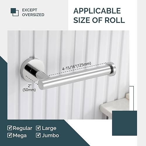 Miniatura 7 de Angle Simple SUS304 - Portarrollos de papel higiénico de acero inoxidable para baño, cromo pulido, soporte de pared