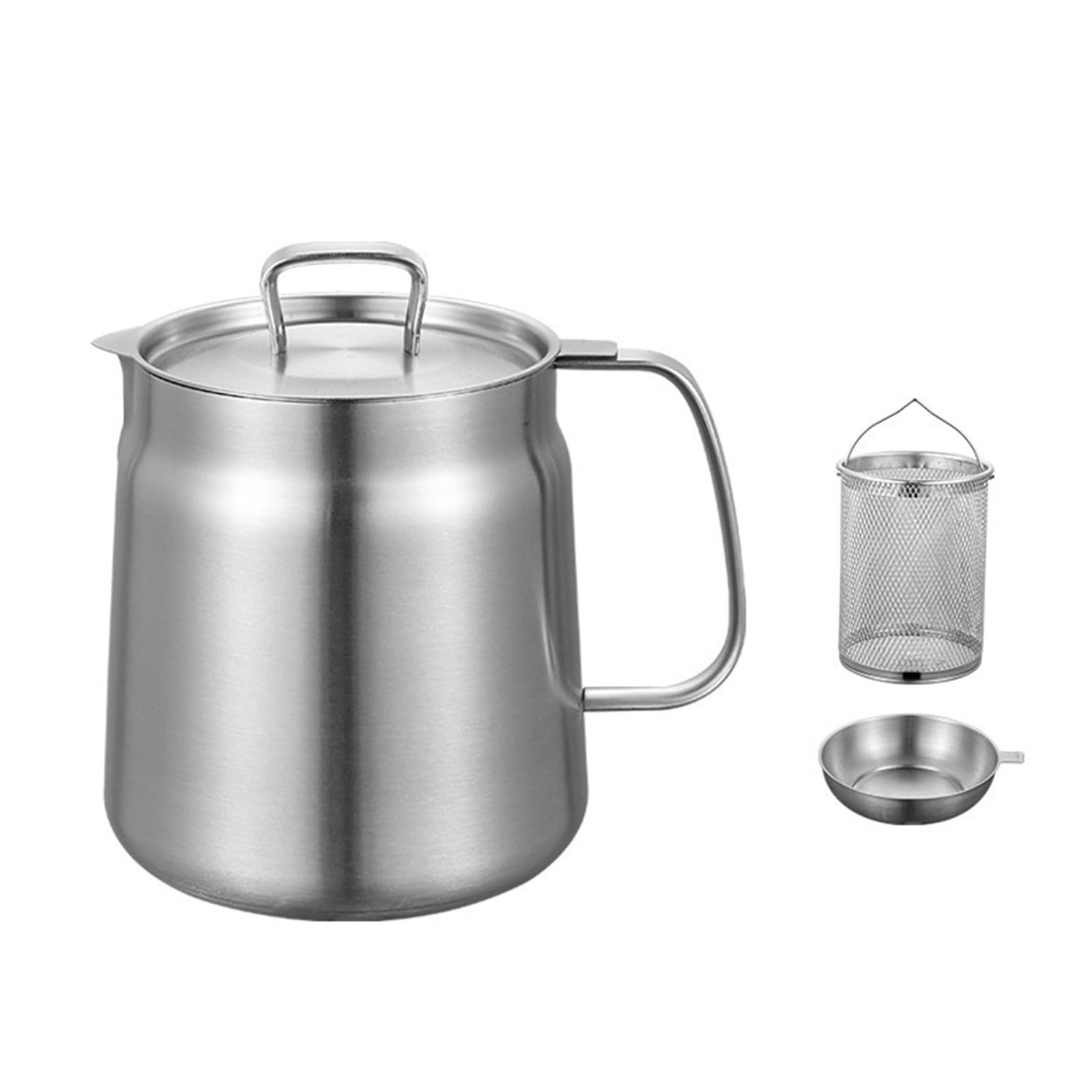 Depósito de gestión de aceite inoxidable de gran capacidad, filtro antibloqueo y ergonómico para cocineros aficionados con gran capacidad