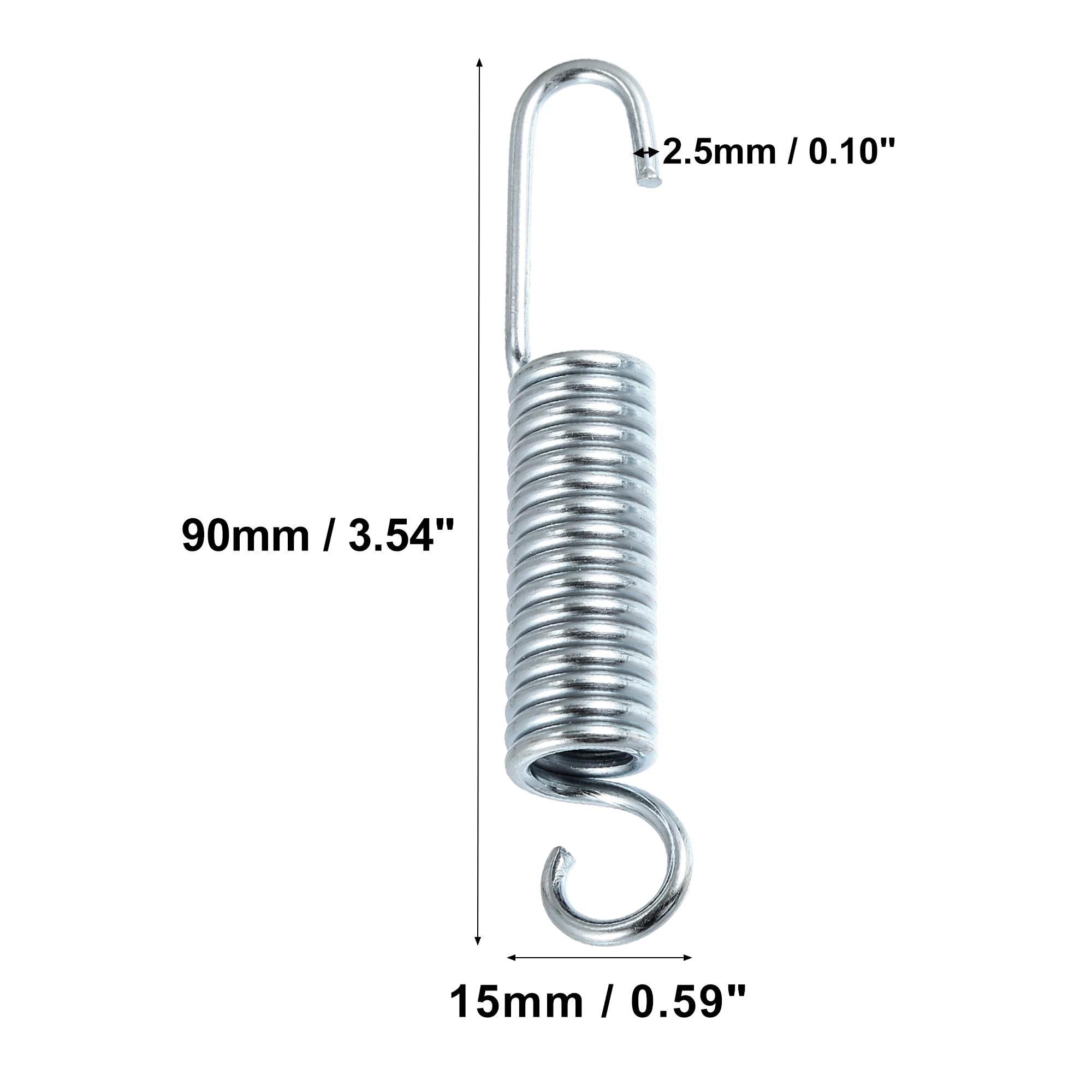 QUARKZMAN 2 Pezzi Molla Laterale Universale per Moto Lunghezza 90mm in Metallo