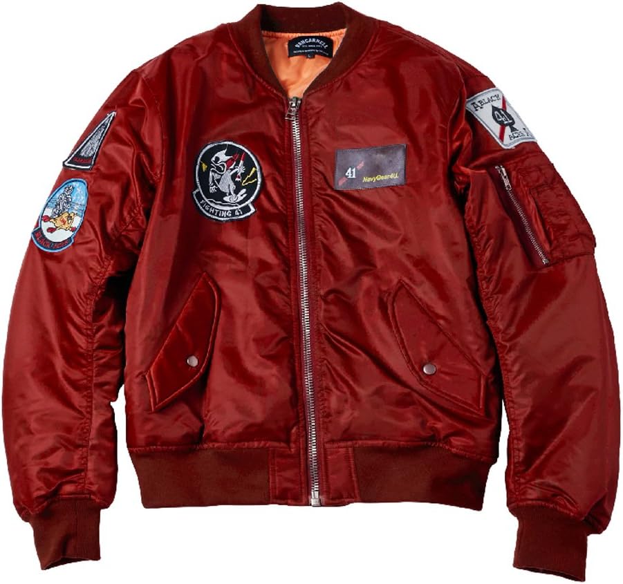 AVIDACE Classic Bomber Men's Jacket Nylon Double Maxi Quilted Jacket with Patches