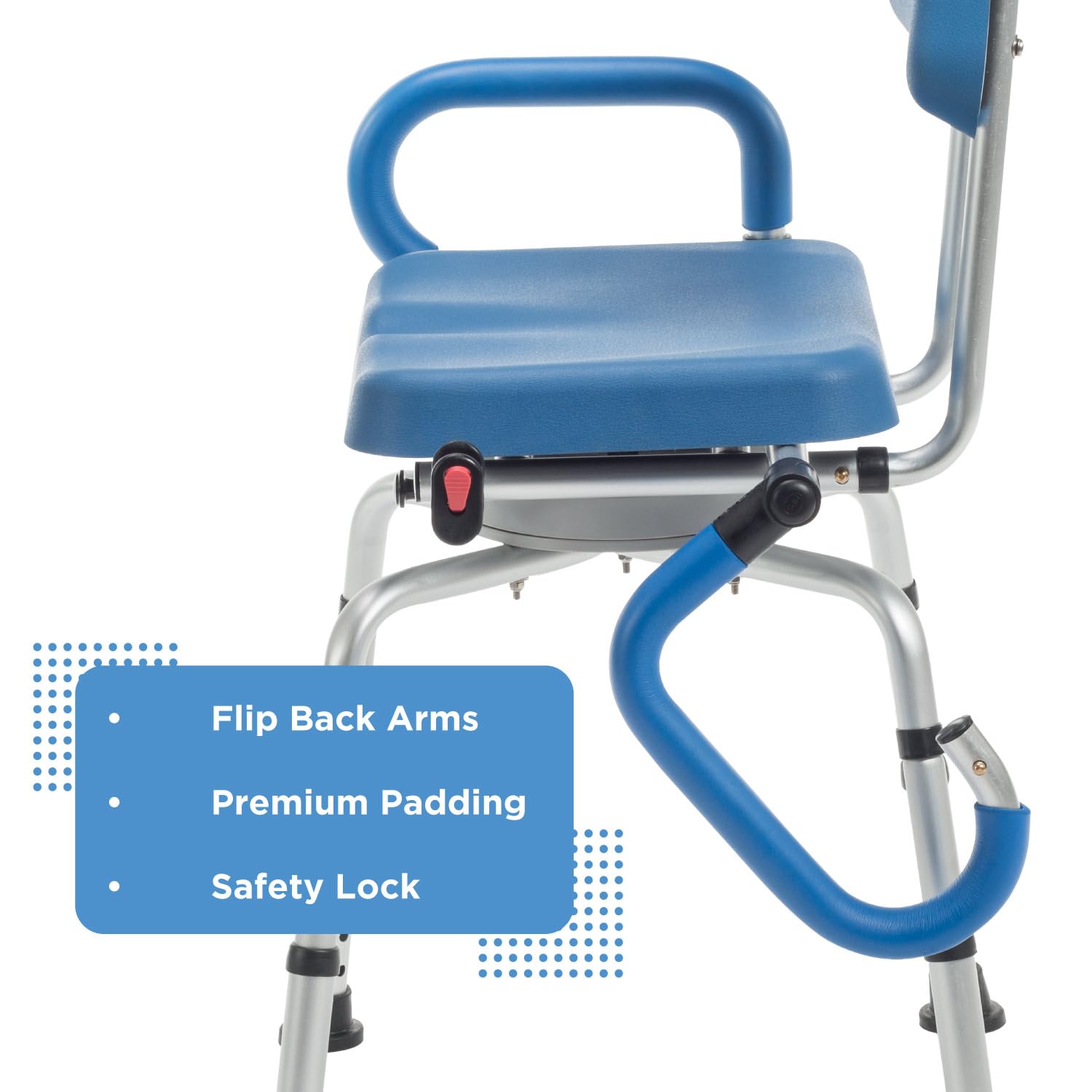 Journey SoftSecure - Silla de ducha giratoria de 360 grados, asiento giratorio acolchado para bañera