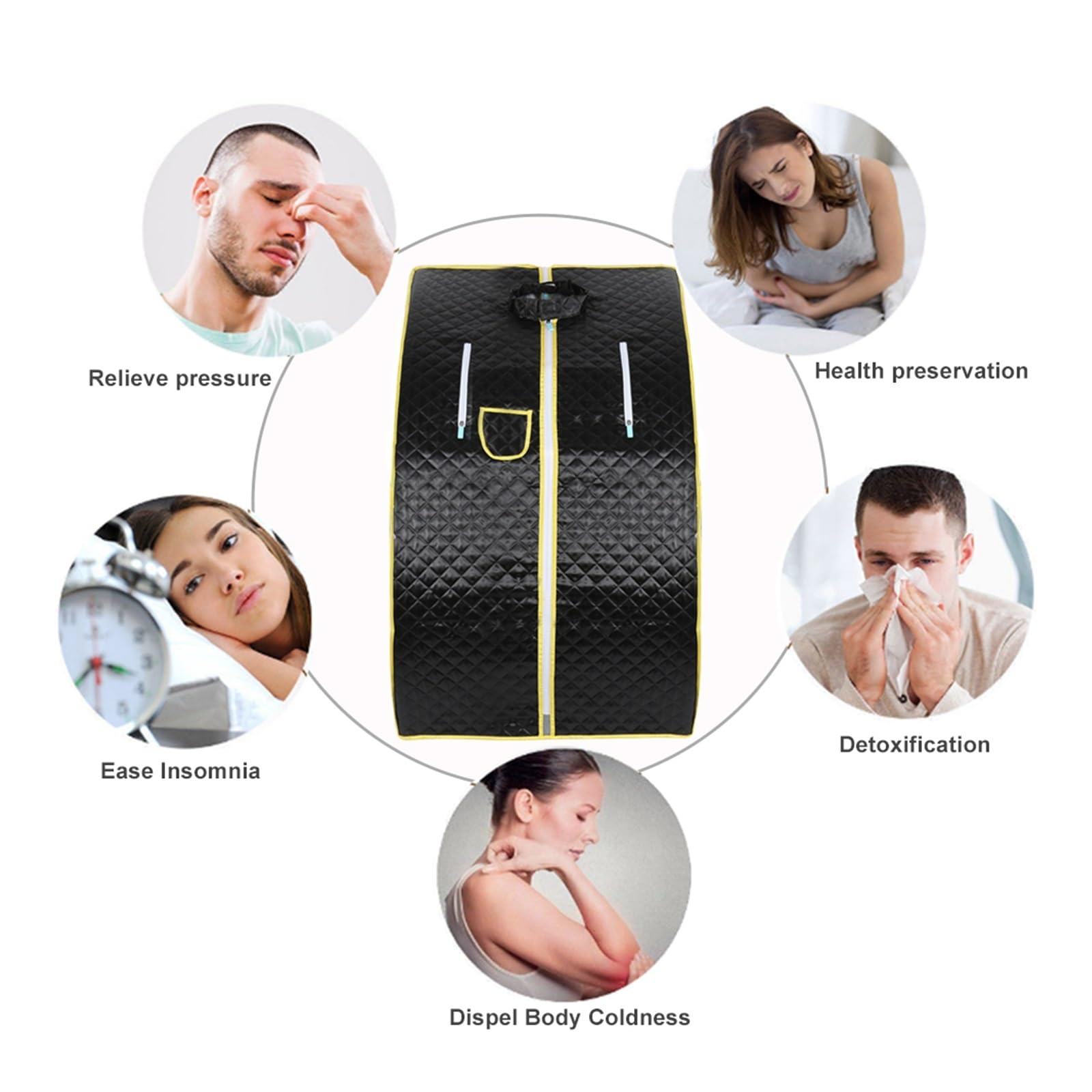 Przenośny namiot parowy, sauna domowa 1000 W 2,0 l Zawiera składane krzesło ułatwiające bezsenność Podpórka do rur ze stali nierdzewnej dla łAgodzenia Stresu I ZmęCzenia (Color : Silver, Size : 1)