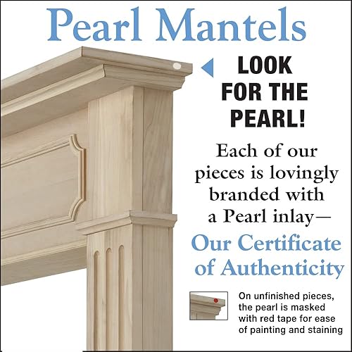 Miniatura 5 de Pearl Mantels ARYB50111 - Mantel envolvente de madera de estilo transitorio, 50 pulgadas de ancho x 42 pulgadas de alto, sin terminar