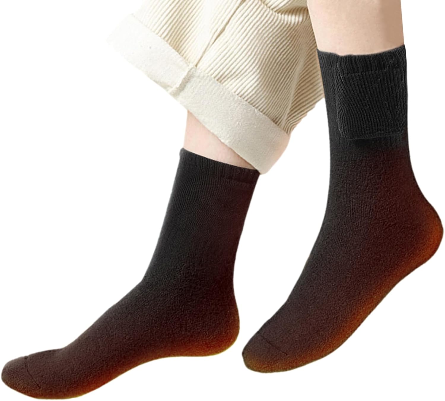 Heated socks showing battery pack