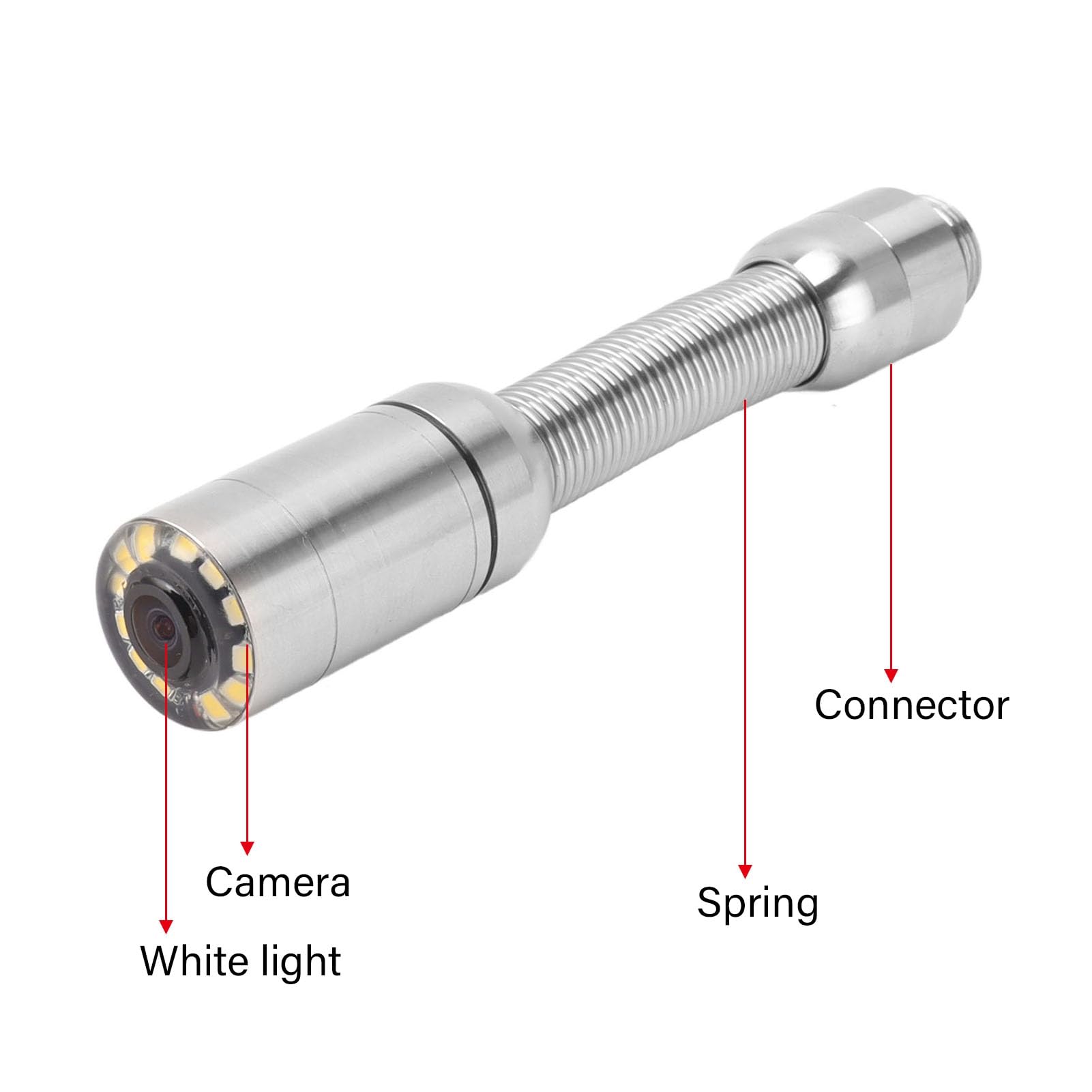 Socobeta Testa della Telecamera per Ispezione Fognature IP68 da 23 Mm 12 Luci a LED Filettatura da 15 Mm per Endoscopio di Scarico del Tubo