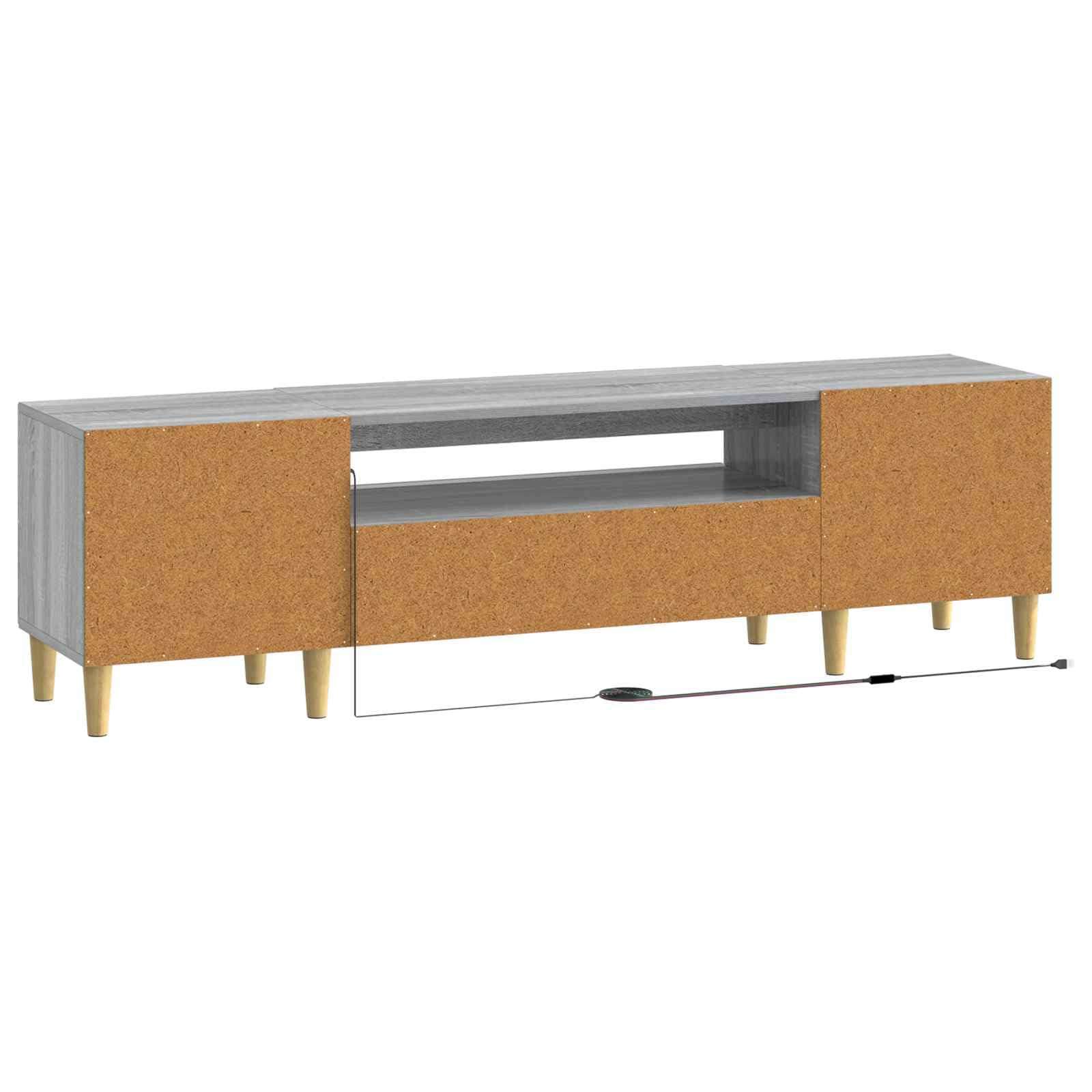 Sonoma LED TV Szafka Szary Drewno Inżynierii