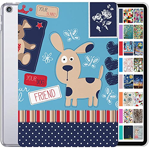 Image of DuraSafe Cases for iPad 5th 2017 6th 2018 Gen 9.7 Inch [iPad 5 6 Gen ] A1893 A1954 A1822 A1823 MRJN2HN /A MR7G2HN /A MR7F2HN /A MP2F2HN /A Printed Slim Hard Shell Protective Stand Cover - Puppy Friend