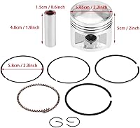 Vista 2 de Kit de montaje de pistón, anillos de pistón de acero resistente y clips para CG ATV Dirt Bike Kart Ciclomotor motocicleta