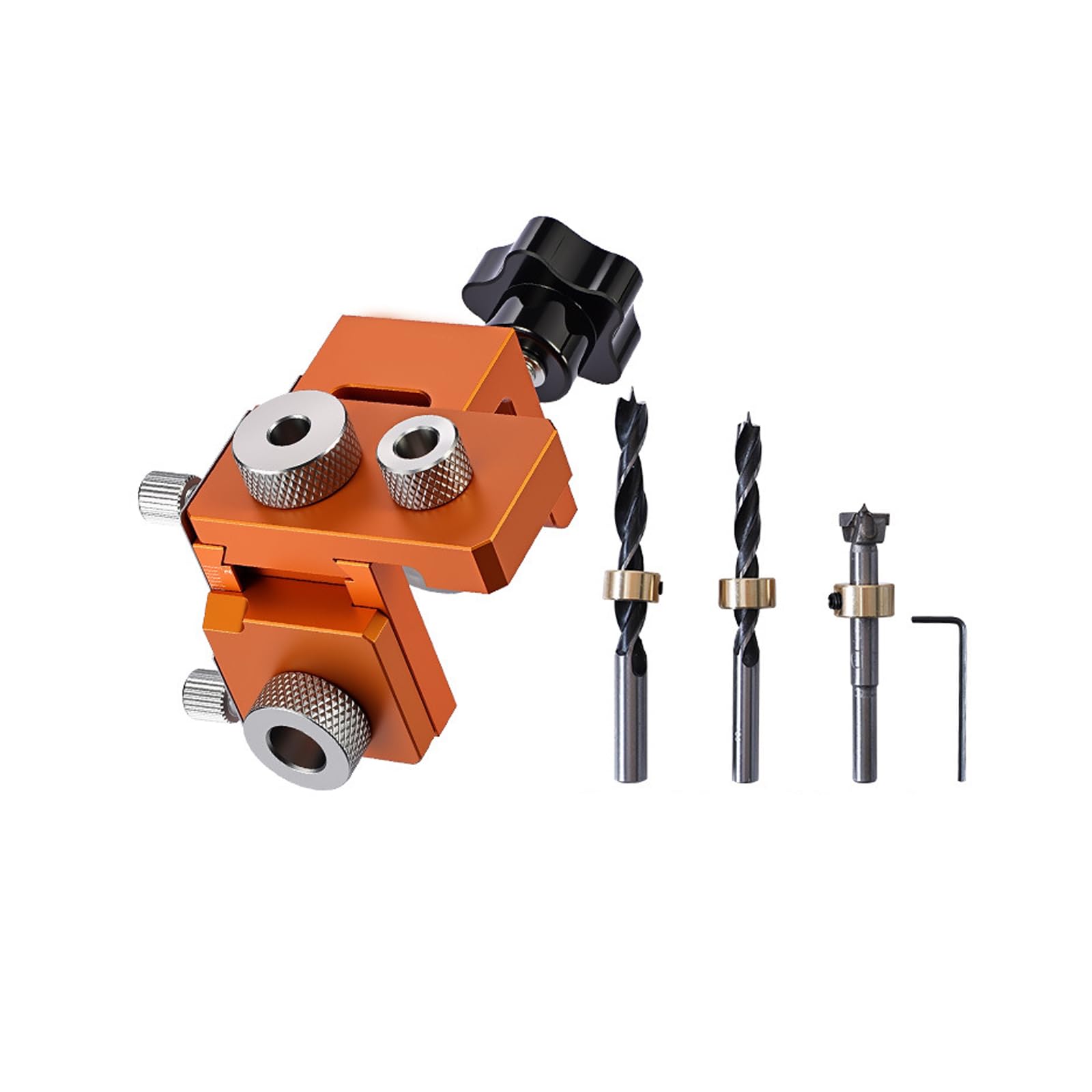 Professional Dowel Jig Set 3 in 1 Adjustable Drilling Jig Aluminum Dowel Drill Guide Locator Puncher for Carpenter Drilling Locator