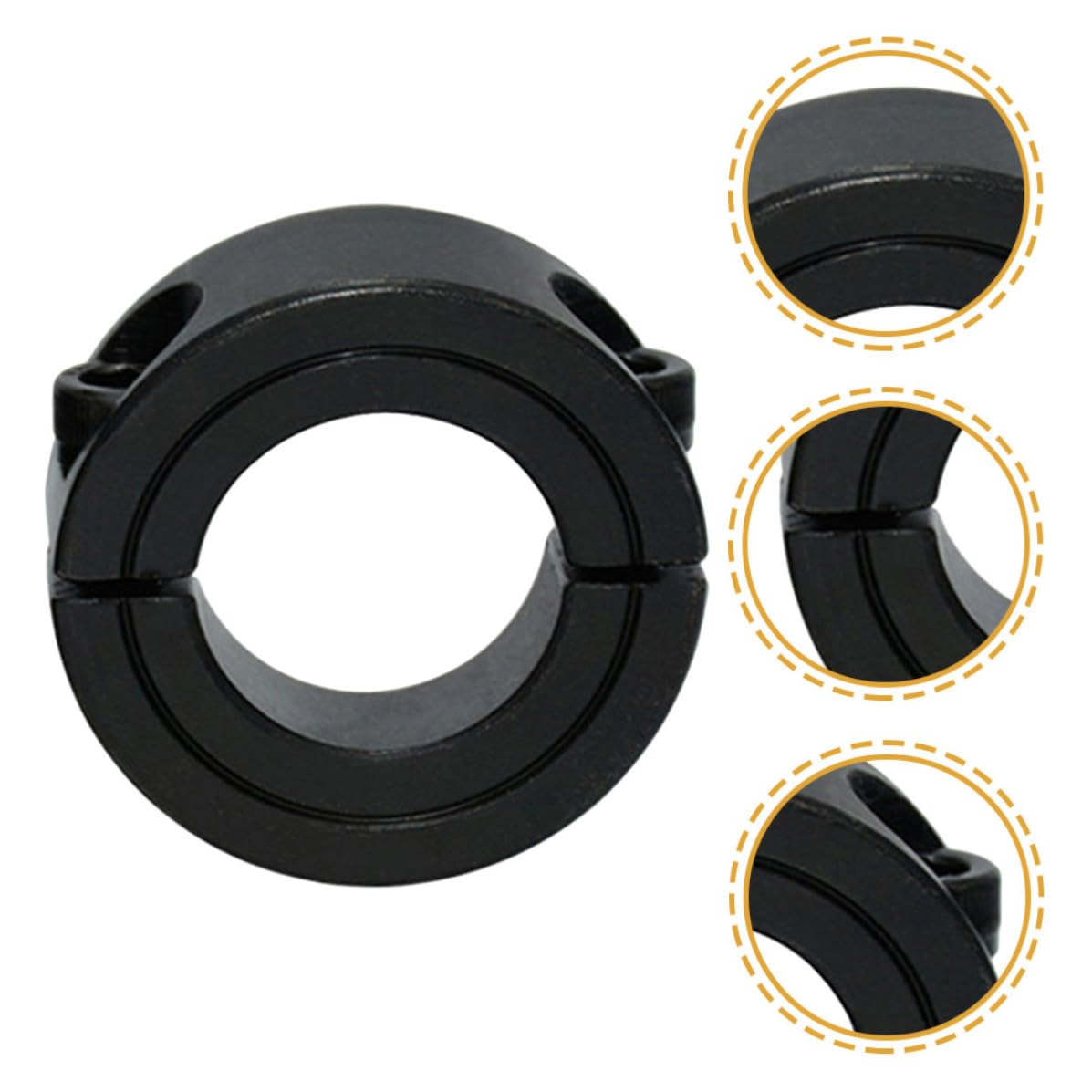 Levemolo Split Shaft Collar for Bearing Fixing, Steel Clamping Collar with Anti-Rust and Wear Resistance Features, Suitable for Agricultural Machinery and Motors, Black Fixed Ring for Axle