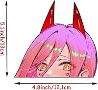 Vista 2 de Calcomanías de Anime de 5.1 Pulgadas para Automóvil, Dibujos Animados Asomándose, Ventana, Maletero, Laptop, Parachoques, Calcomanías, Tapa