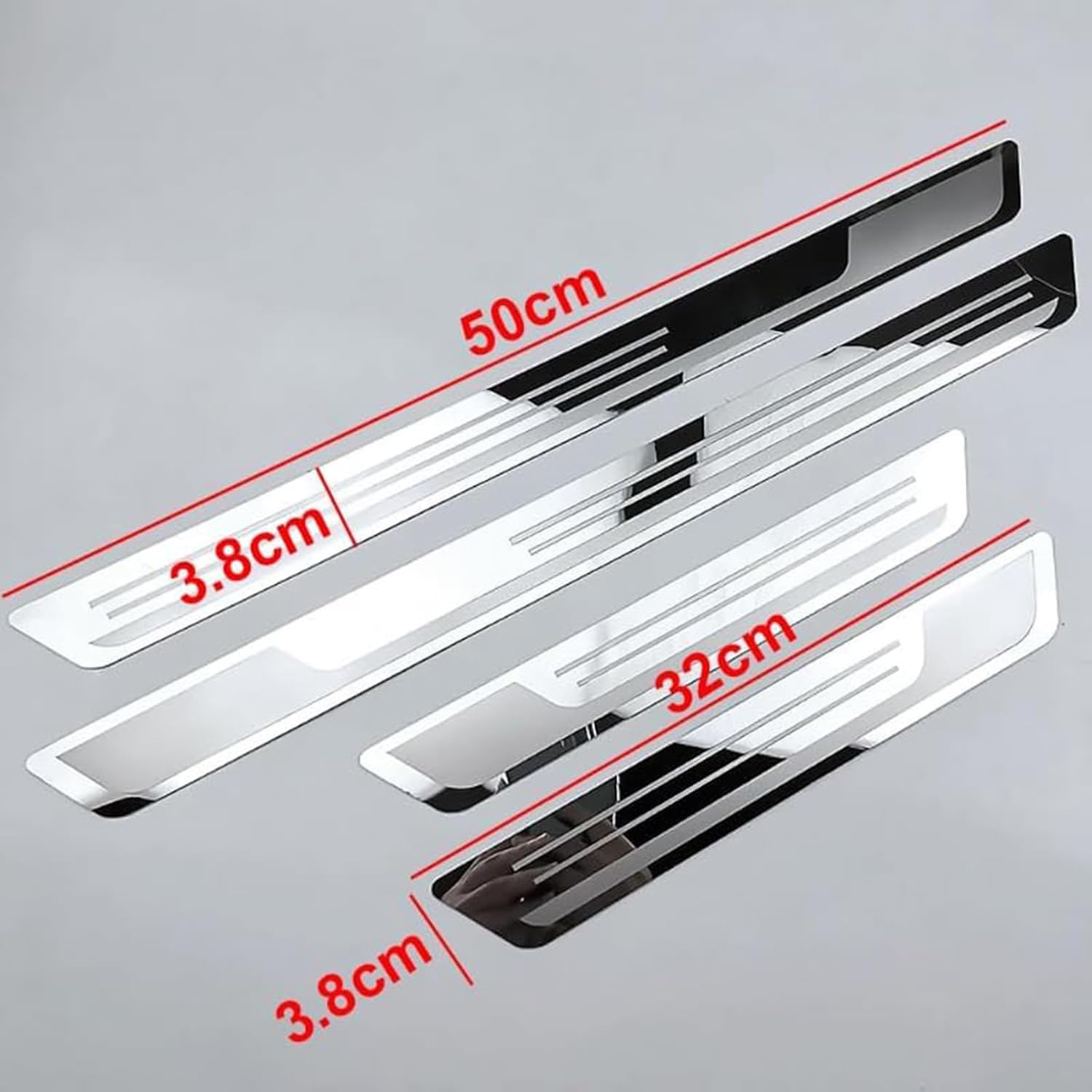 4 Protector Puerta Umbral para Toyota GR Gazoo Racing Sport-Logo | Embellecedor Acero Inoxidable Antiarañazos Cubre Pasos Impermeable Molduras Estribos