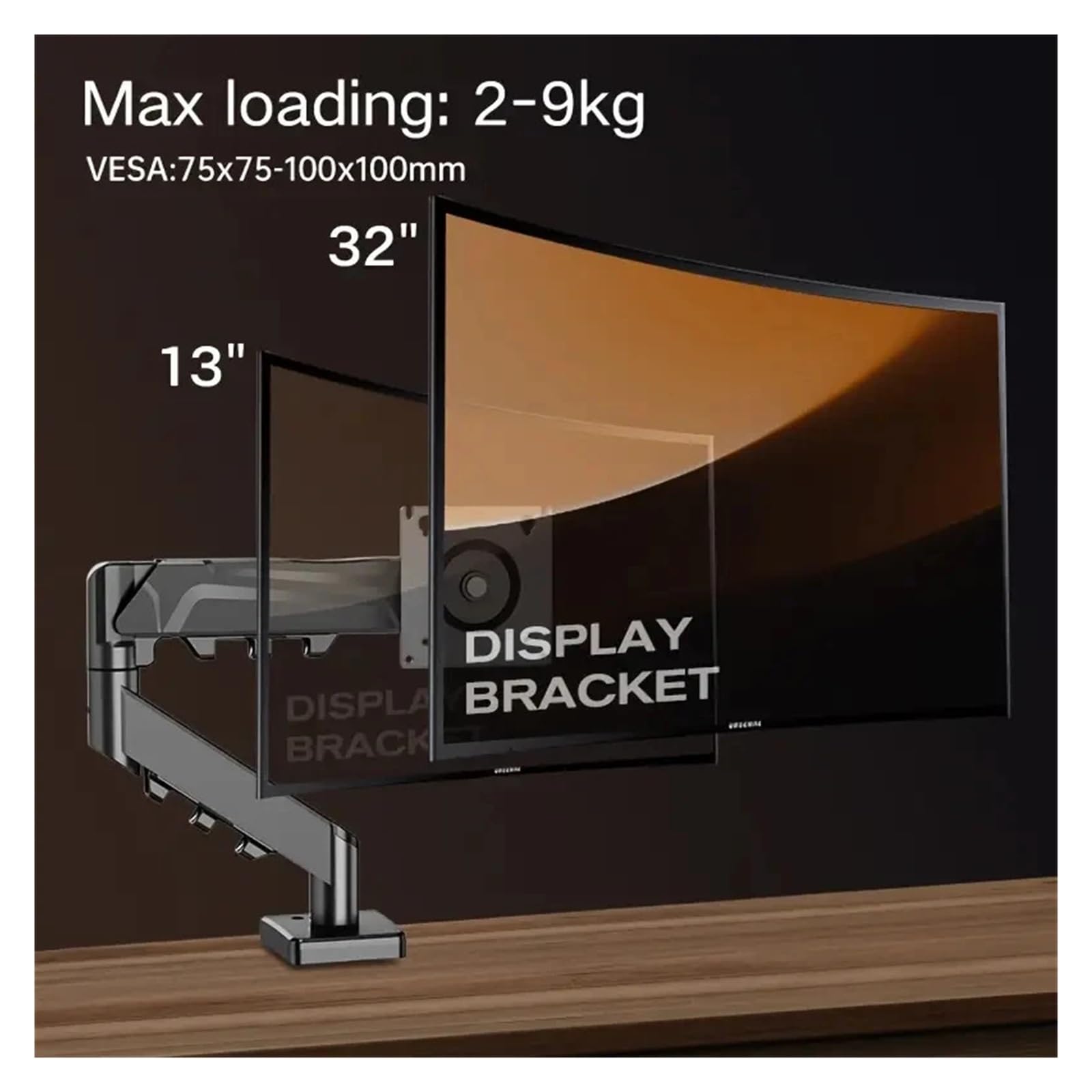 Braccio for monitor singolo regolabile da 13-32" for la casa desktop