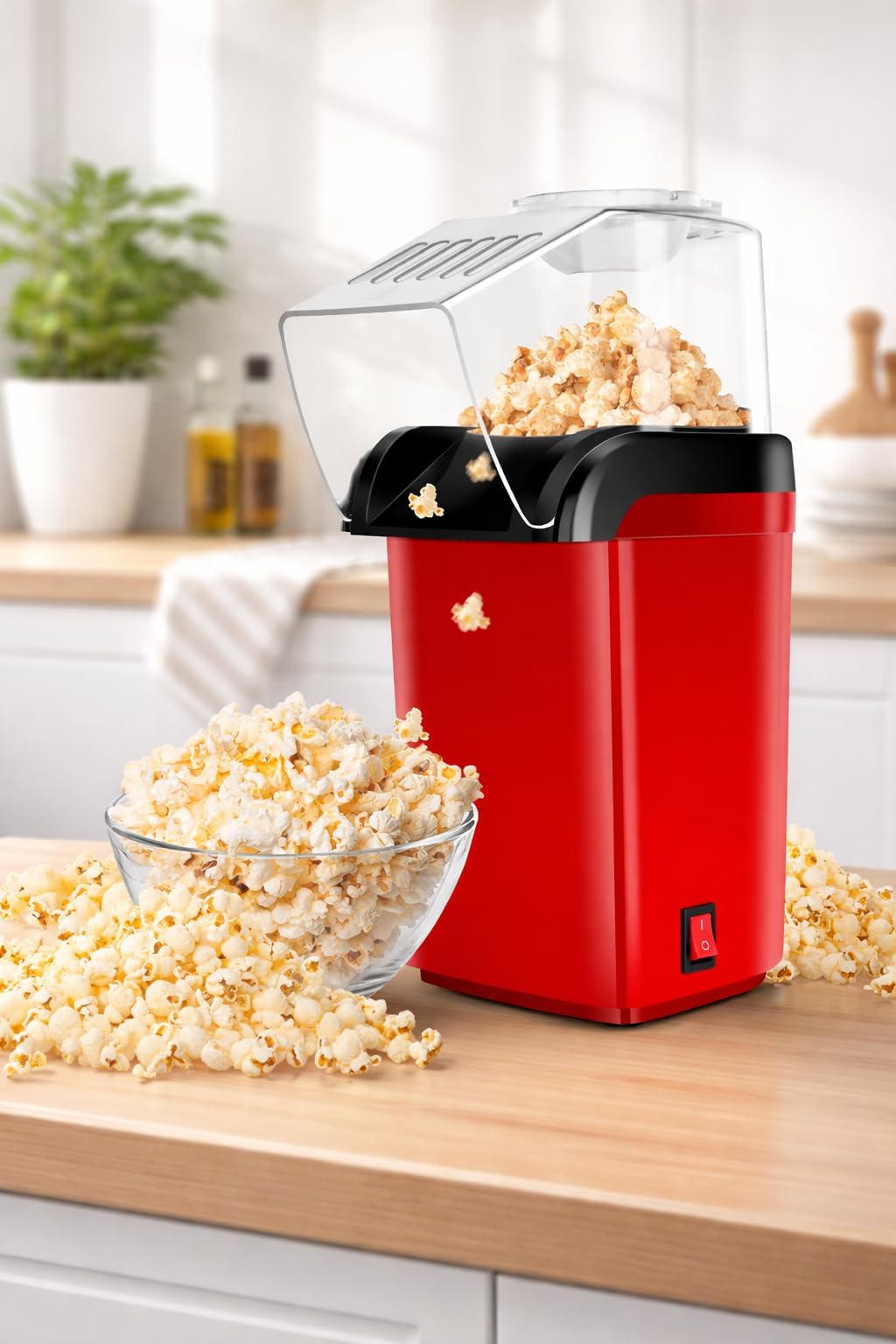 Electric Popcorn Maker Machine | Oil-Free Hot Air Popcorn Popper | 1200W Fast Popping | Healthy No-Oil Snack Maker | For Home,Party & Movie Night-image-15