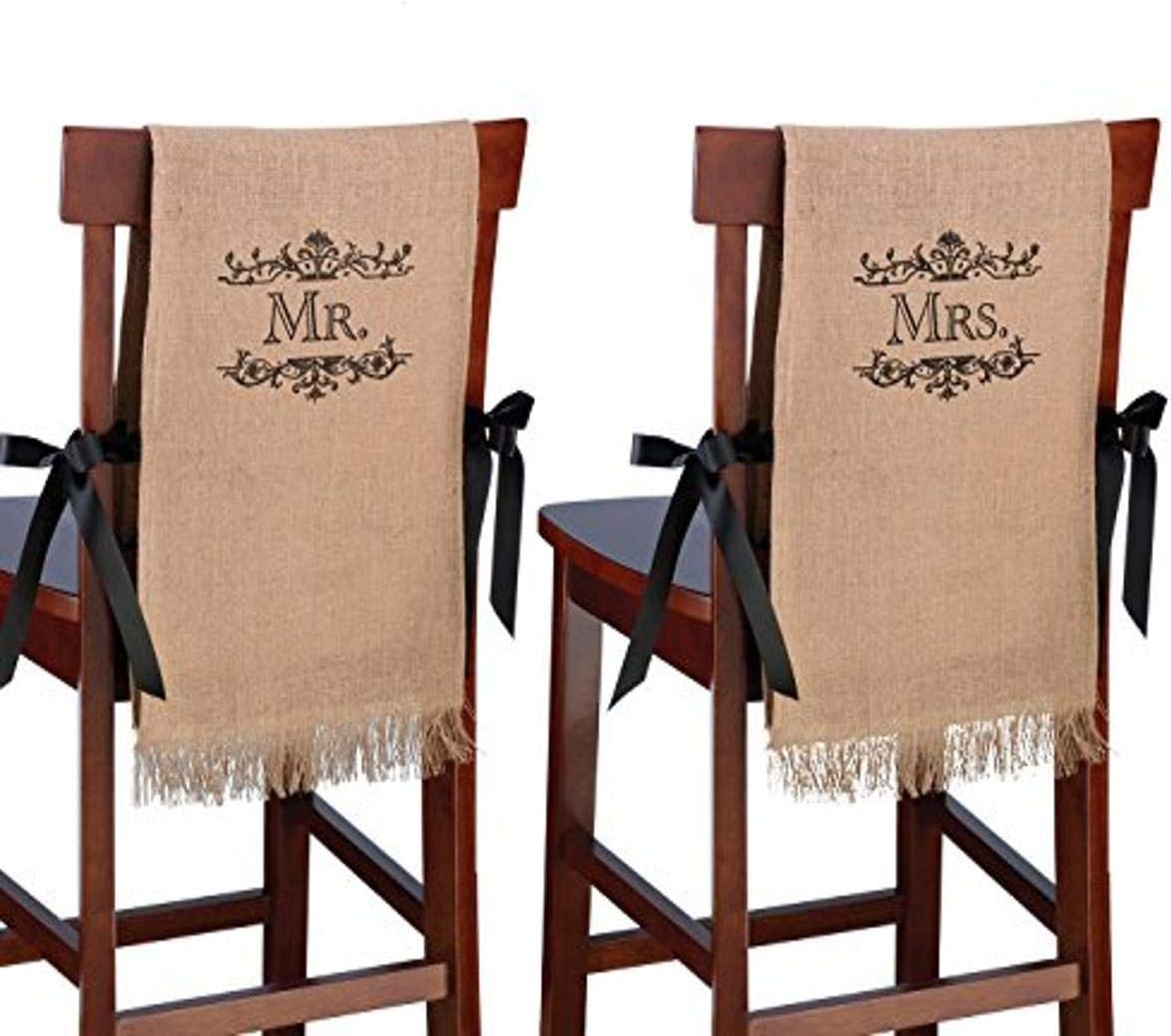 Lillian Rose Mrs. Rustic Burlap Chair Covers Decor (WF565 MM)