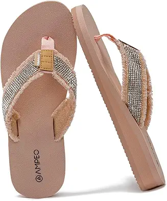 Ampeo Women's Arch Support Flip Flops Comfortable Casual Summer Beach Thong Sandals
