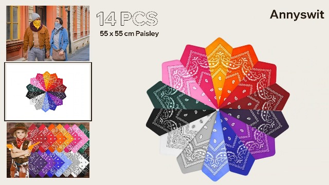 Confezione Singola Bandane Anni 60 Cotone Premium Morbido Sottile