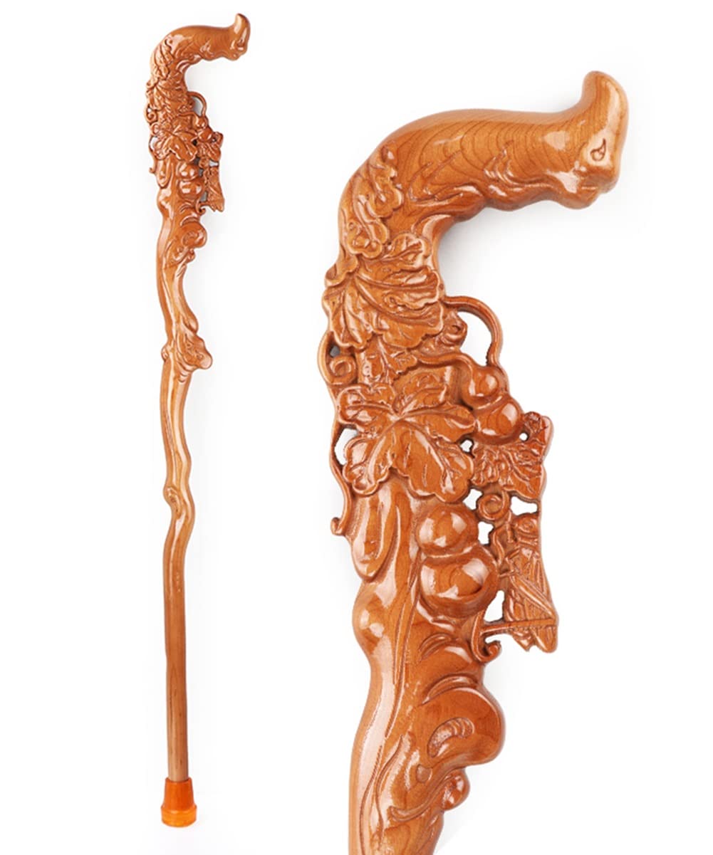 Amazon.co.jp: 木製杖男性と女性のための高齢者手作り彫刻スティック