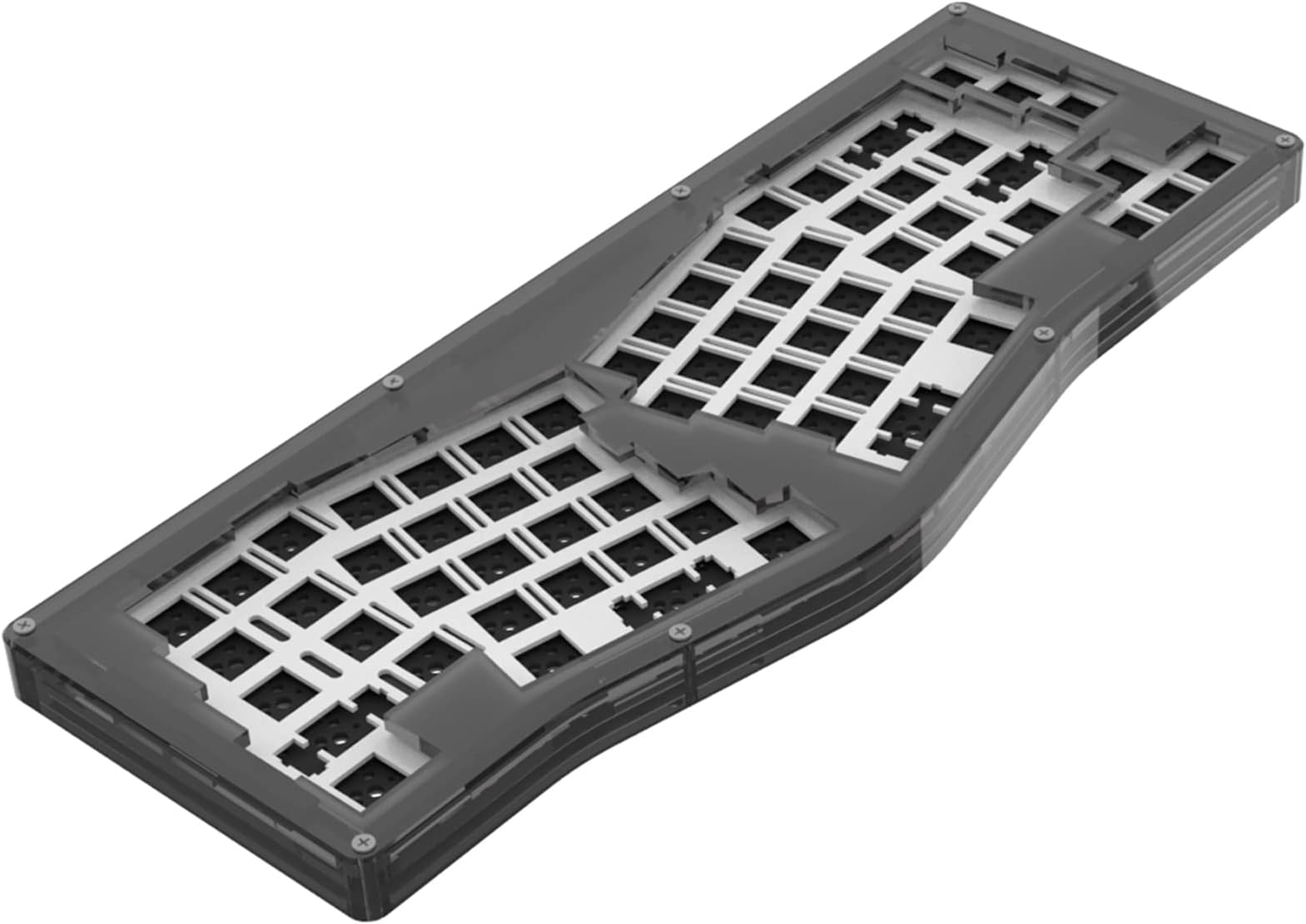 Hyekit Custom Gaming Keyboard - Alice Layout 66 Keys - Support QMK/Via - Gasket Structure - USB C Wired Mechanical Keyboard Kit - RGB Hot Swappable Switches & Keycaps - Acrylic Shell - Black