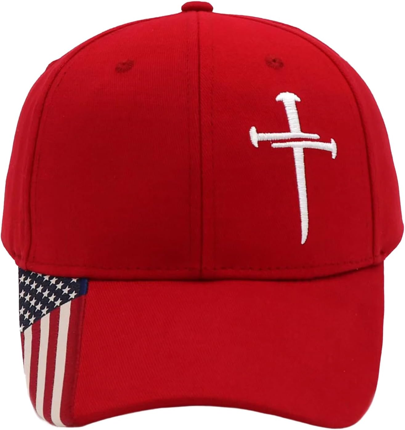 Redeemed 3 Nails Cross Hat with American Flag Christian Hats for Men Women Adjustable Cotton Embroidered Baseball Cap