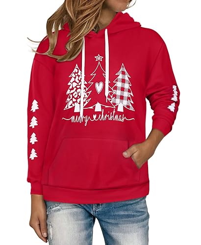 Women's Hoodies Long Sleeve Sweatshirts Drawstring Pullover Tops with Pocket