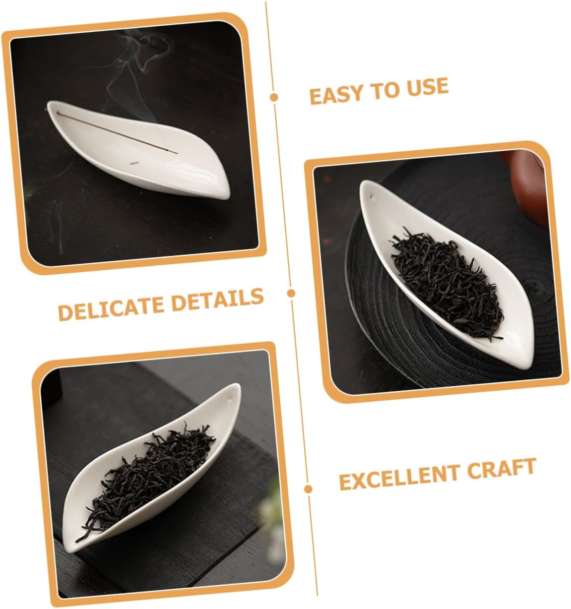 LABRIMP Ceramic Tea Scoop Smooth Edged Teaspoon for Home Tea Ceremony Essential Accessory Lightweight and Portable