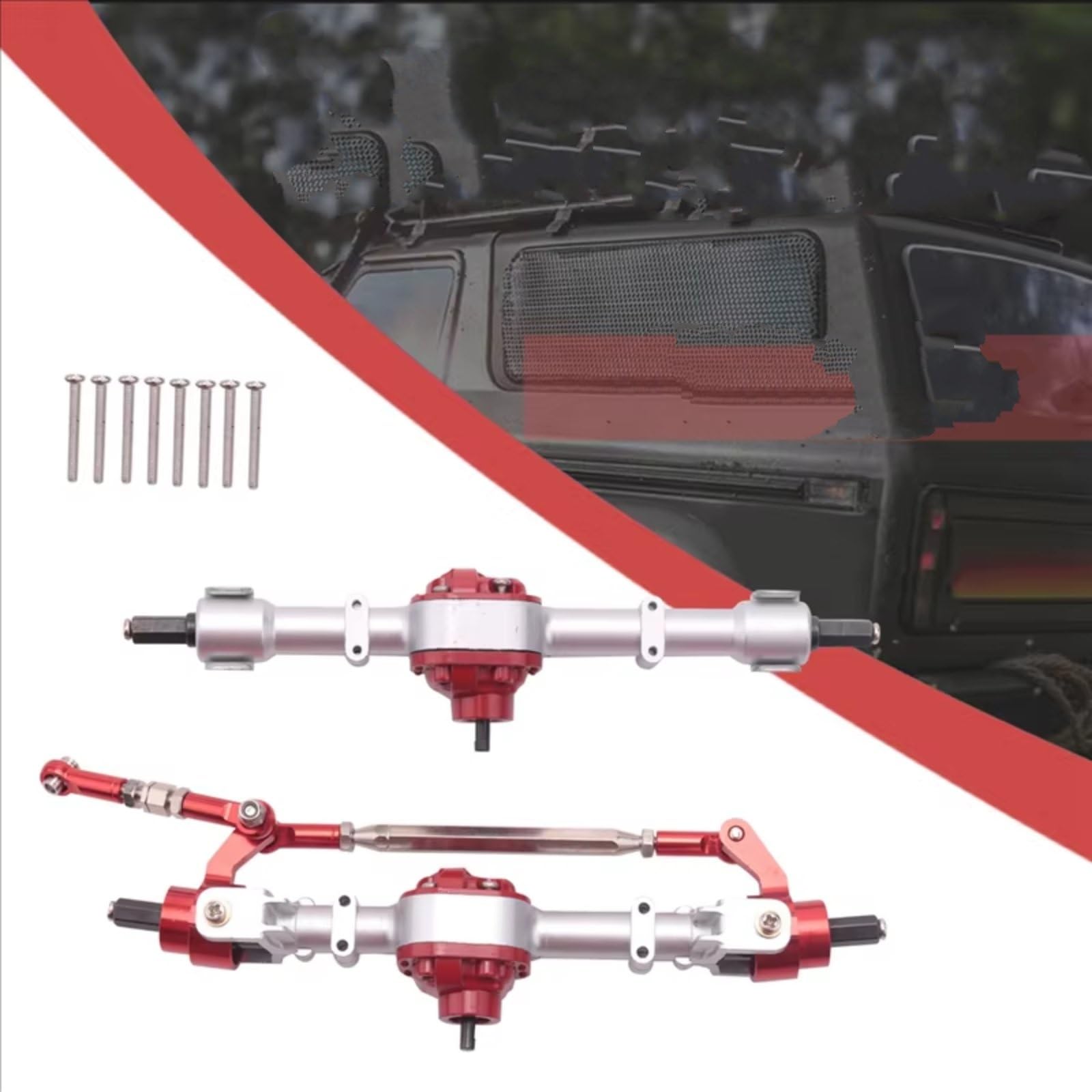 Compatible con MN D90 D91 D96 D99S MN90 MN96 MN99 para MN99S 1/12 RC Car Upgrade Modification Parts Eje Delantero Trasero Completo Piezas