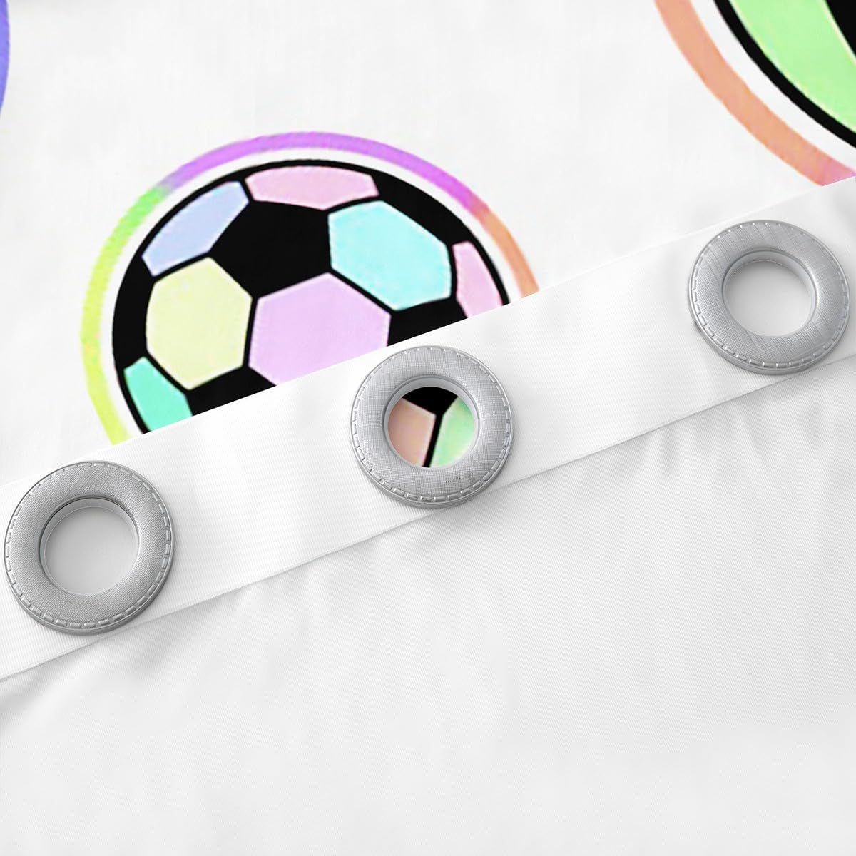Feelyou Colorful Soccer Ball Window Curtains for Bedroom Living Room for Kids Boys Girls Sports Theme Window Drapes Cartoon Style Curtains Bedroom Decor Cute Window Treatments 38W X 54L,2 Panels