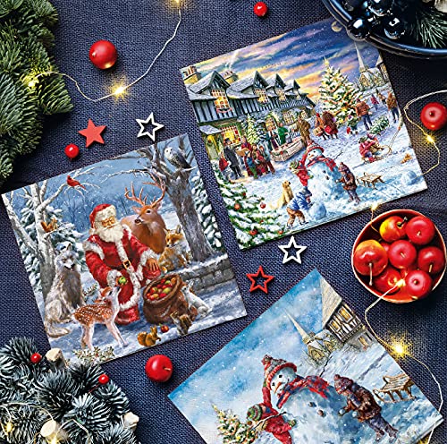 Serviettes de table Noël 88-L-231900 Abbott Collection multicolores - 3