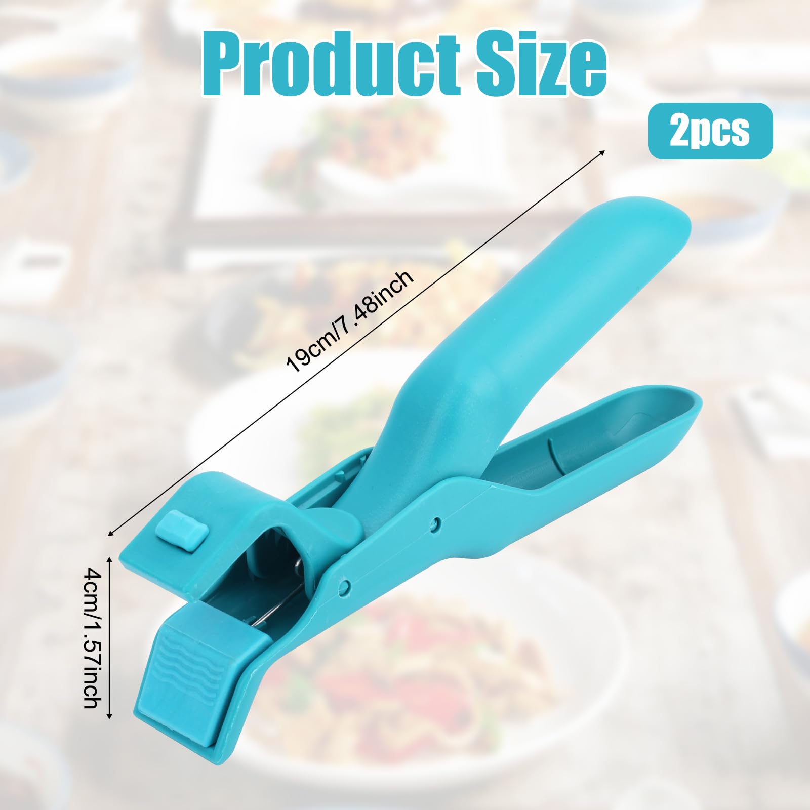 2pcs Anti-Scald Bowl Holder Clips, Multifunctional Hot Plate Gripper Silicone Anti Bowl Dish Plate Pizza Pan Gripper Heat Clips Tongs Clamp for Pots Bowls Plates Cooking (Blue)