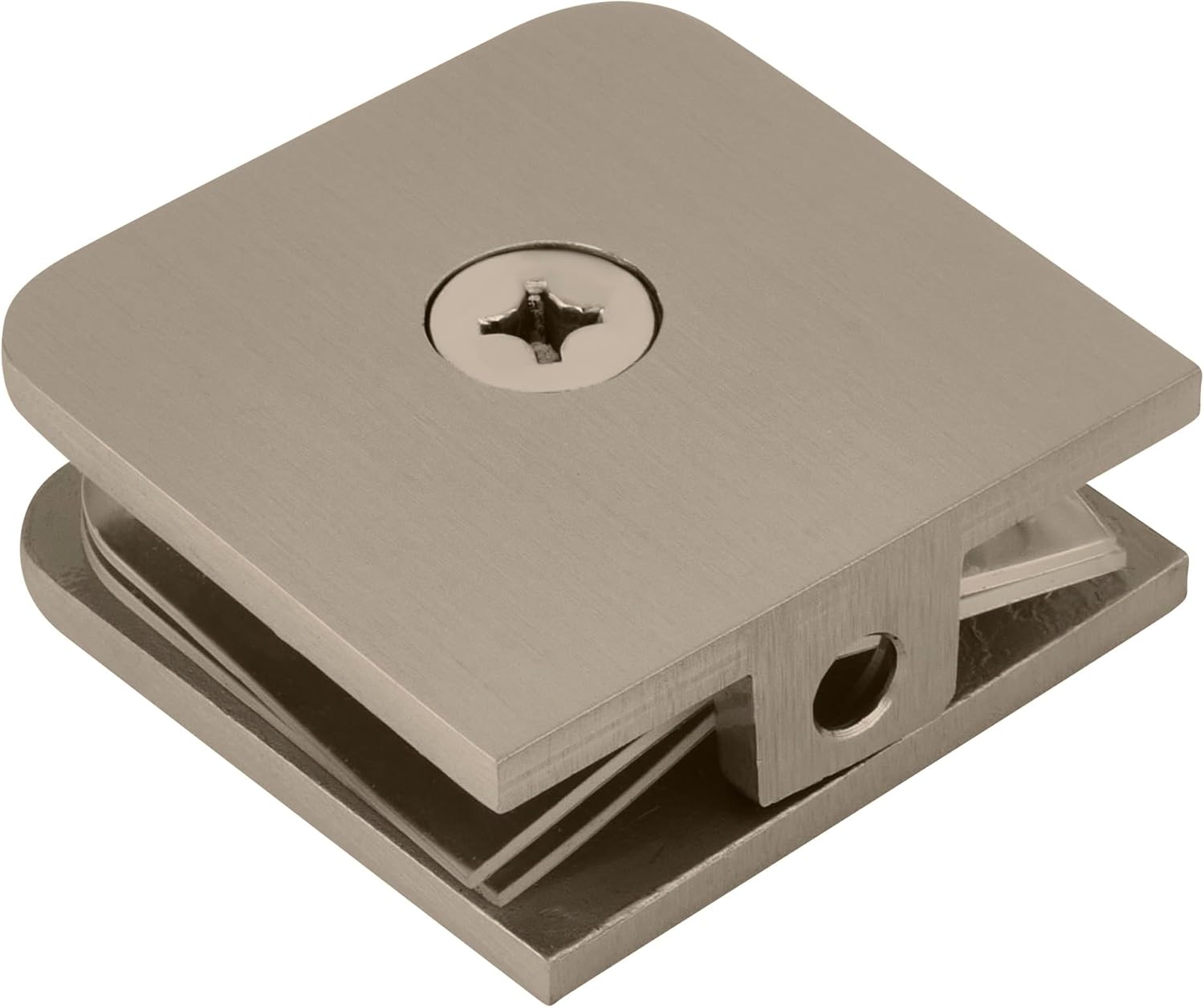 CRL Brushed Nickel Traditional Style Fixed Panel U-Clamp