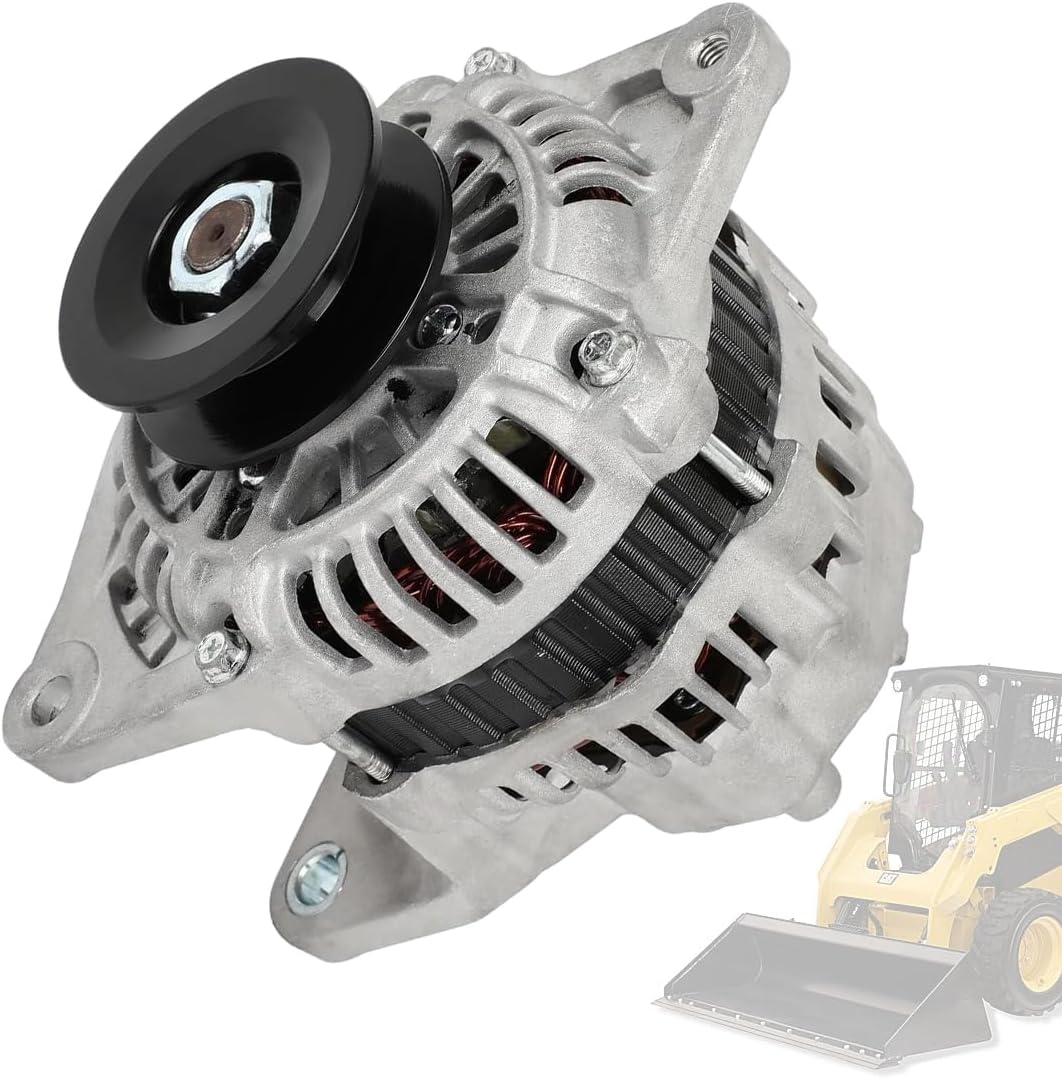 Heavy Duty Alternator & Skid Steer Loader Alternator FIT Caterpillar 236D 242D 246D 259D 262D 279D 289D - 12V 80A with 1-Groove Pulley - Replace 397-9953 A5TA8277 1G398-64012 (1-Pack)
