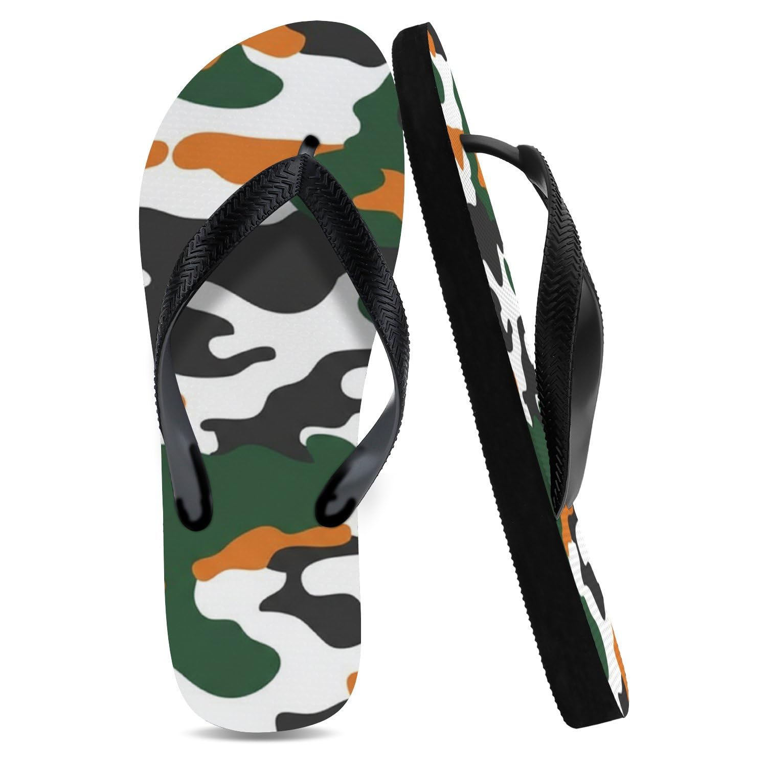 Flip Flops for Unisex Camouflage Rubber Yoga Mat Thong Sandals Non Slip Anti-Slip Shoes Western Home Slides Comfortable