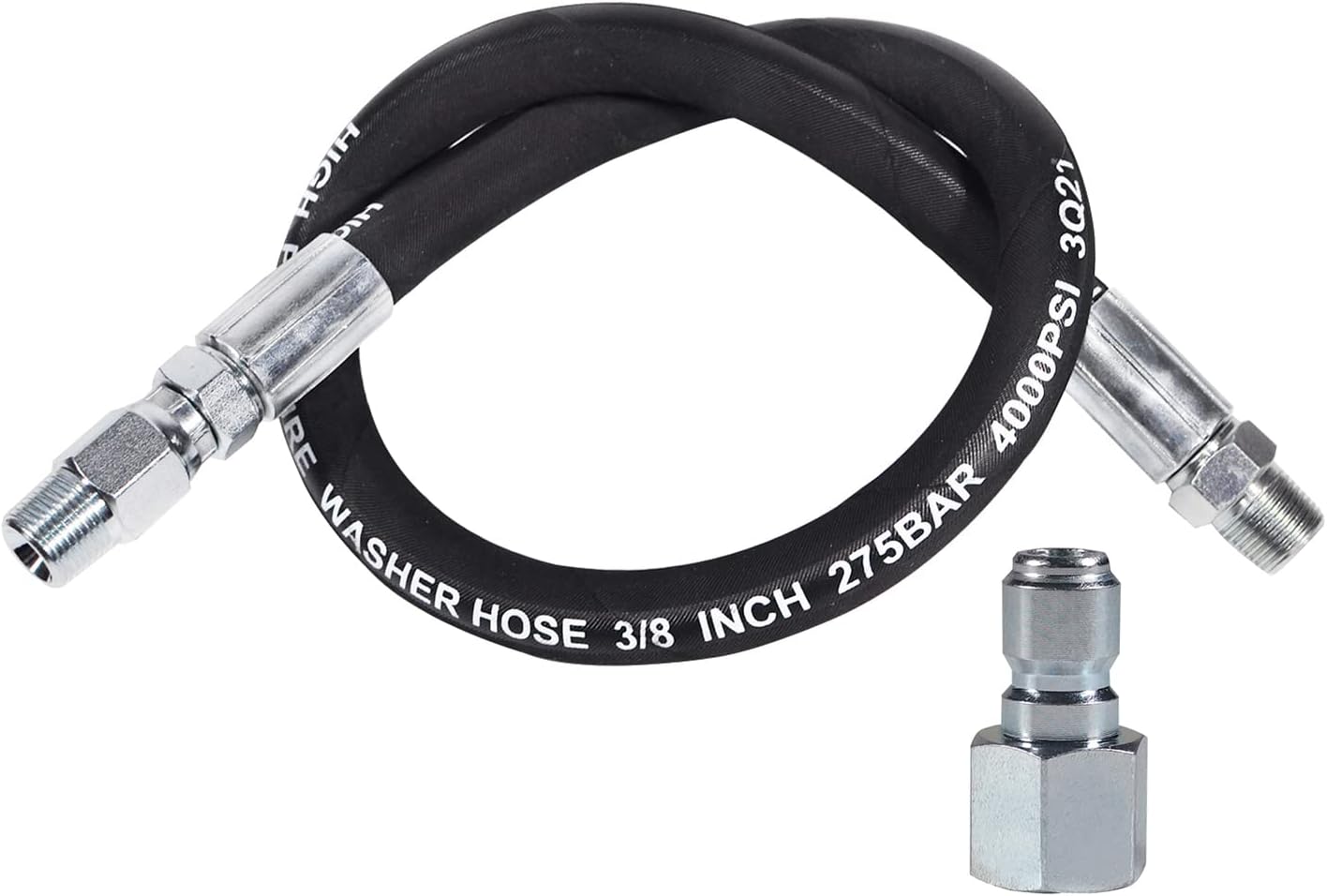 YAMATIC Pressure Washer Whip Hose with Swivel Steel