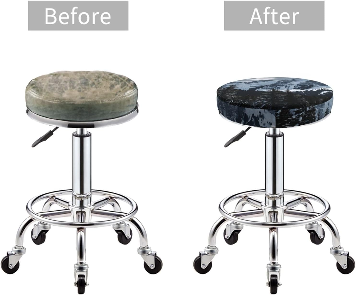 Round Bar Stool Seat Cover for Home Kitchen Dining Chair - 13 inch